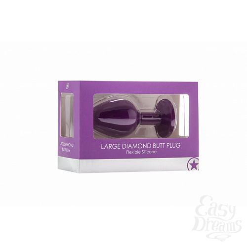  2    OUCH! Large Diamond Butt Plug Purple SH-OU182PUR