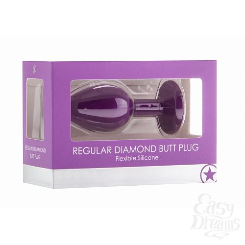  2    OUCH! Regular Diamond Butt Plug Purple SH-OU181PUR