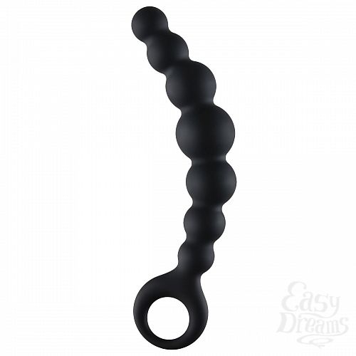 Фотография 2  Чёрная упругая анальная цепочка Flexible Wand - 18 см.