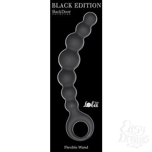 Фотография 3  Чёрная упругая анальная цепочка Flexible Wand - 18 см.