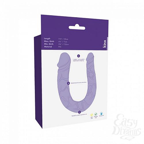 Фотография 3:  Фаллоимитатор с двумя головками Mini Double Dong Kinx, 30 см, Фиолетовый Фотография 3  Фаллоимитатор с двумя головками Mini Double Dong Kinx, 30 см, Фиолетовый