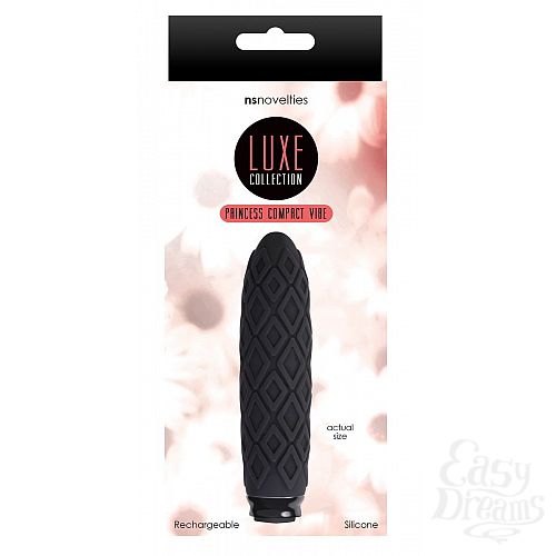 Фотография 2  Чёрный фактурный мини-вибратор Luxe Compact Vibe Princess - 10,8 см.
