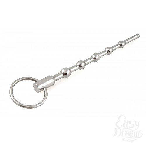 Фотография 1:  Расширитель уретры в форме ёлочки с кольцом - 16 см. Фотография 1:  Расширитель уретры в форме ёлочки с кольцом - 16 см.