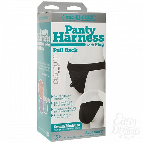���������� 4  ������� � ������ Vac-U-Lock Panty Harness with Plug Full Back - S/M