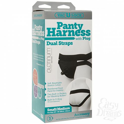 ���������� 4  ������� � ������ Vac-U-Lock Panty Harness with Plug Dual Strap - S/M