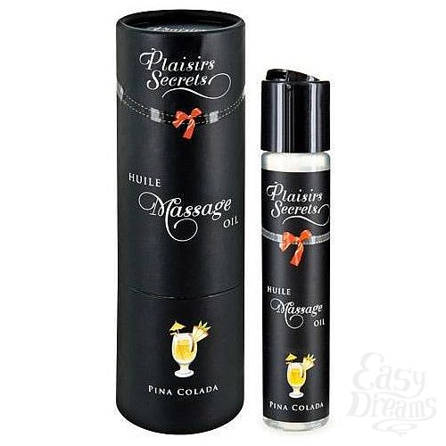 Фотография 1:  Массажное масло с ароматом пина колады Huile de Massage Gourmande Pina Colada - 59 мл.