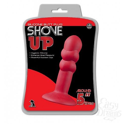  2     SHOVE UP 5INCH SILICONE BUTT PLUG RED - 12,7 .