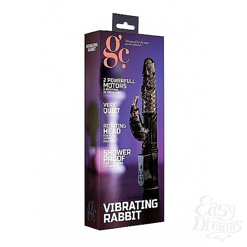 Фотография 2  Дымчатый вибратор Vibrating Rabbit с клиторальным отростком - 22 см.