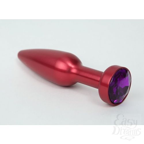 Фотография 1:  Пробка металл красная с фиолетовым стразом 11,2х2,9см47199-6MM