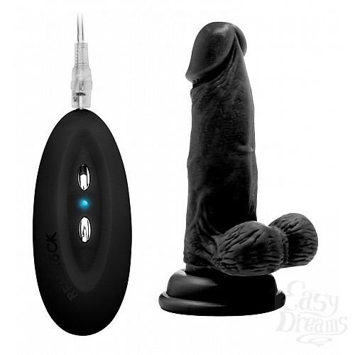 ���������� 1:  ׸���� ��������-��������� Vibrating Realistic Cock 6  With Scrotum - 15 ��.