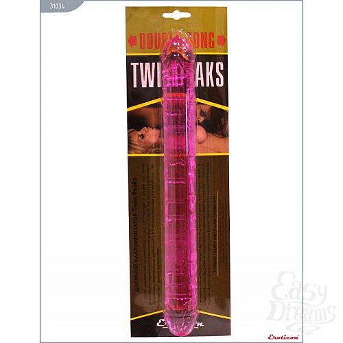 Фотография 4:  Розовый двусторонний фаллоимитатор Twin Peaks - 33,5 см. Фотография 4  Розовый двусторонний фаллоимитатор Twin Peaks - 33,5 см.