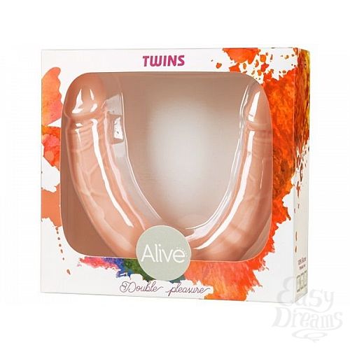 Фотография 2:  Двухсторонний телесный фаллоимитатор Twins Size M - 30 см. Фотография 2  Двухсторонний телесный фаллоимитатор Twins Size M - 30 см.