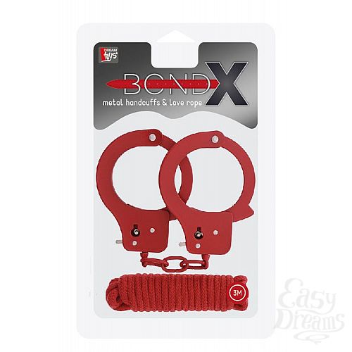 ���������� 2  ������� ��������� �� ��������� ������� � ��������� � �������� BONDX METAL CUFFS LOVE ROPE SET