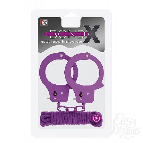 ���������� 2  ���������� ��������� �� ��������� ������� � ��������� � �������� BONDX METAL CUFFS LOVE ROPE SET