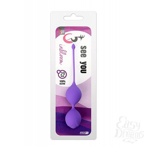 Фотография 2  Фиолетовые вагинальные шарики SEE YOU IN BLOOM DUO BALLS 29MM