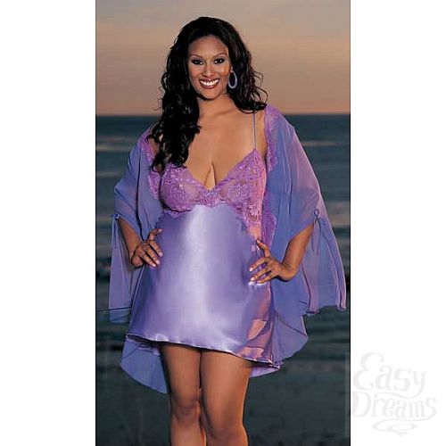 Фотография 2:  Сорочка из атласа и кружева с открытой спинкой Фотография 2  Сорочка из атласа и кружева с открытой спинкой