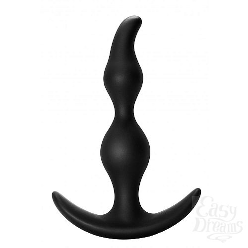 Фотография 1:  Чёрная анальная пробка Bent Anal Plug Black - 13 см.