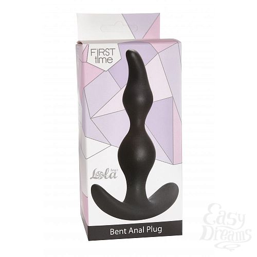 Фотография 3  Чёрная анальная пробка Bent Anal Plug Black - 13 см.