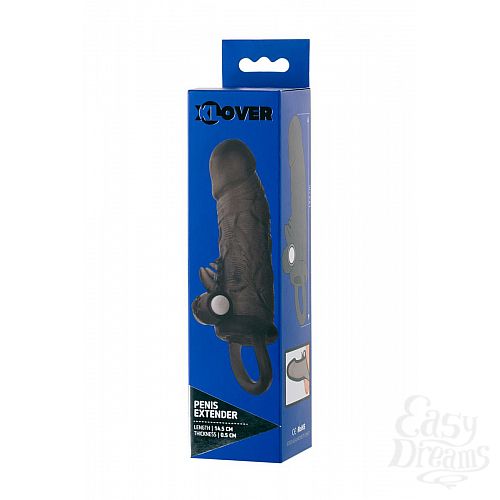Фотография 3  Чёрная насадка на пенис Toyfa XLover с вибрацией