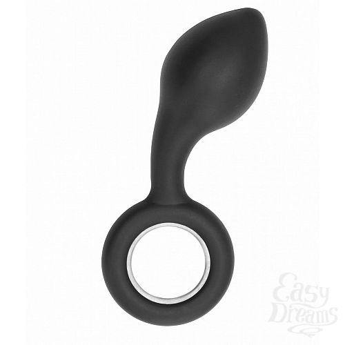 Фотография 1:  Анальный стимулятор No.63 Dildo With Metal Ring - 13,5 см.