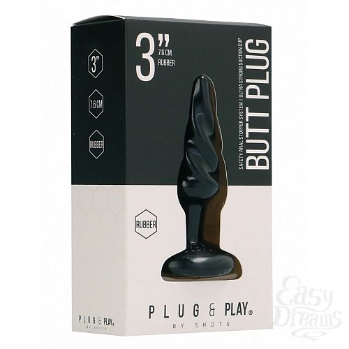  2  ׸   Butt Plug Rounded 3 Inch - 7,6 .