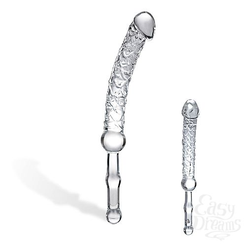 Фотография 2:  Фаллос из стекла с рукоятью CURVE TEXTURED LOVE WAND GLAS-14 Фотография 2  Фаллос из стекла с рукоятью CURVE TEXTURED LOVE WAND GLAS-14