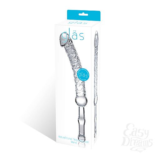 Фотография 3:  Фаллос из стекла с рукоятью CURVE TEXTURED LOVE WAND GLAS-14 Фотография 3  Фаллос из стекла с рукоятью CURVE TEXTURED LOVE WAND GLAS-14