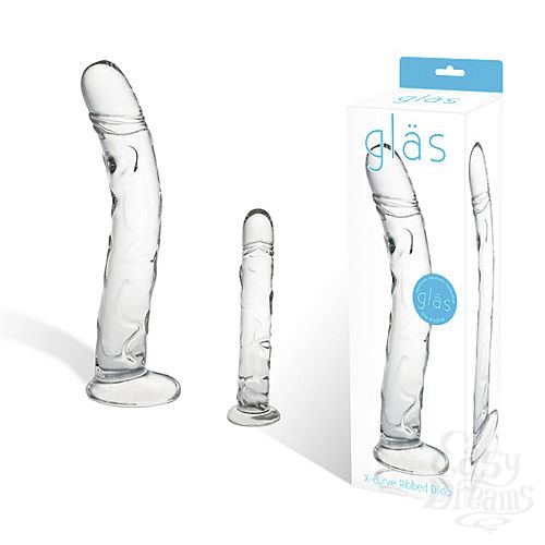 Фотография 1:  Фаллоимитатор из стекла X-CURVE RIBBED GLAS-96 Фотография 1:  Фаллоимитатор из стекла X-CURVE RIBBED GLAS-96