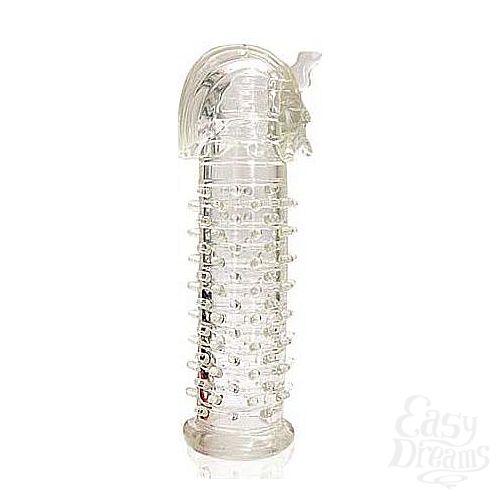 Фотография 1:  Закрытая прозрачная насадка на пенис Crystal Sleeve Faraon - 13,5 см.