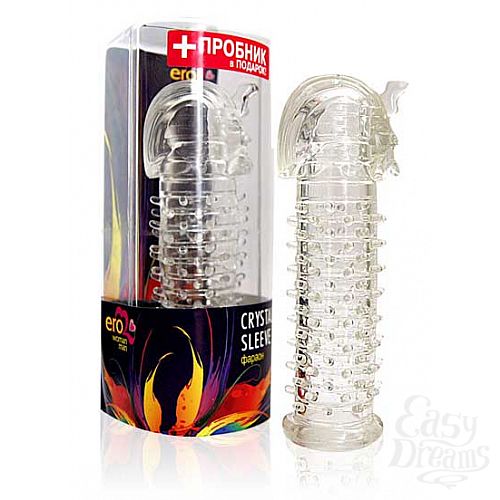 Фотография 2  Закрытая прозрачная насадка на пенис Crystal Sleeve Faraon - 13,5 см.