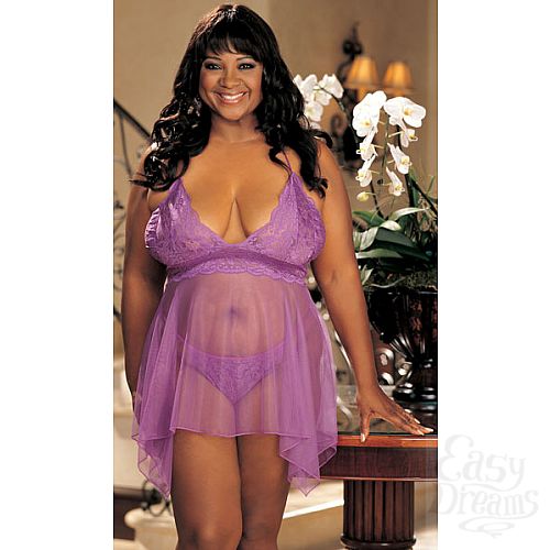 Фотография 2:  Сорочка бэби-долл с кружевным лифом Фотография 2  Сорочка бэби-долл с кружевным лифом