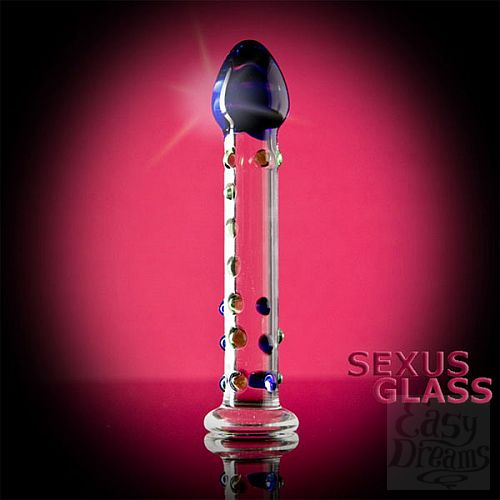 Фотография 1:  Стеклянный фаллос с цветными бусинами (Sexus-glass 912007) Фотография 1:  Стеклянный фаллос с цветными бусинами (Sexus-glass 912007)