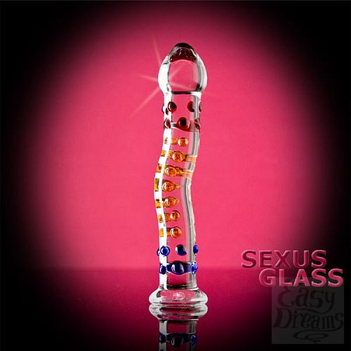 Фотография 1:  Изогнутый стеклянный фаллос с объемными точками (Sexus-glass 912041) Фотография 1:  Изогнутый стеклянный фаллос с объемными точками (Sexus-glass 912041)