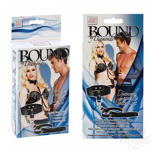���������� 3  ������� �� �������� Bound By Diamonds Leash Collar Set 2656-80BXSE
