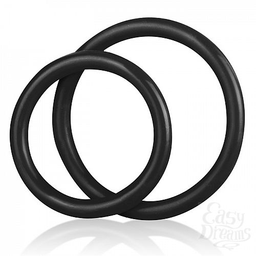 ���������� 2  ����� �� ���� ������ ����������� ����� ������� �������� SILICONE COCK RING SET BLM4005-BLK