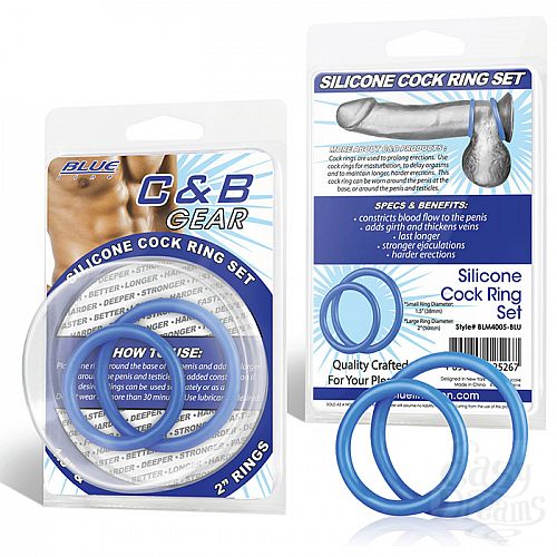 ���������� 1:  ����� �� ���� ������� ����������� ����� ������� �������� SILICONE COCK RING SET BLM4005-BLU