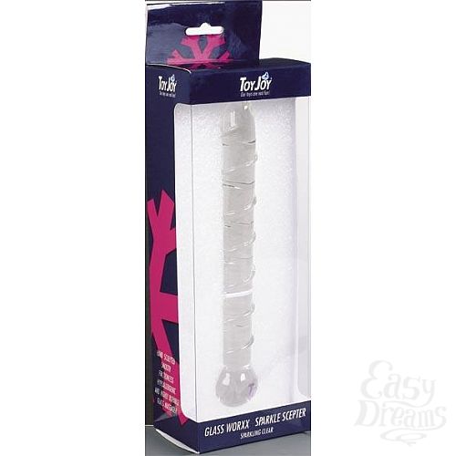 Фотография 2:  Стеклянный фаллоимитатор GLASS WORXX SPARKLE SCEPTER CLEAR, 17 см, Прозрачный Фотография 2  Стеклянный фаллоимитатор GLASS WORXX SPARKLE SCEPTER CLEAR, 17 см, Прозрачный