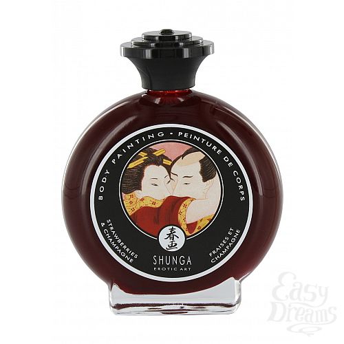 ���������� 1:  ��������� ������ ��� ���� Shunga Strawberry/Champagne Body Paint, 100 ��