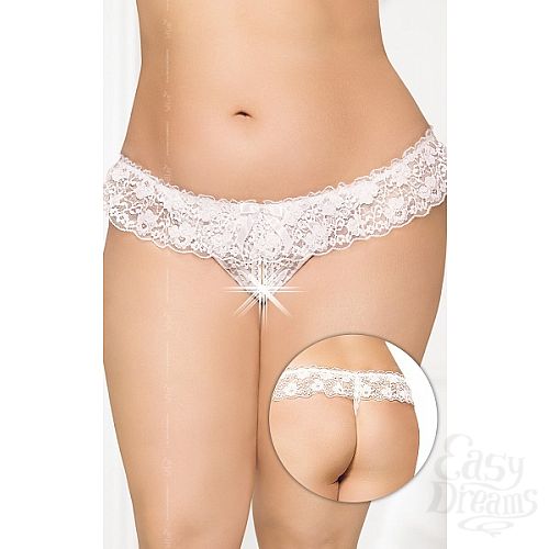 Фотография 1:  Трусики-стринг с ажурной оборкой