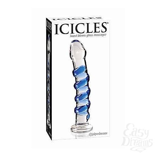 Фотография 1:  Стеклянный фаллоимитатор ICICLES № 5 - 17,8 см. Фотография 1:  Стеклянный фаллоимитатор ICICLES № 5 - 17,8 см.