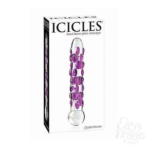 Фотография 1:  Стеклянный фаллоимитатор ICICLES № 7 - 17,8 см. Фотография 1:  Стеклянный фаллоимитатор ICICLES № 7 - 17,8 см.