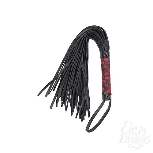 Фотография 2  Плетка Scandal Flogger с ручкой в атласе черно-красная из ПВХ