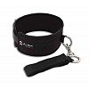 Черный мужской ошейник с длинным поводком Черный мужской ошейник с длинным поводком