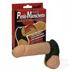 Чёрная утяжка для пениса и мошонки Penis Manschette Чёрная утяжка для пениса и мошонки Penis Manschette
