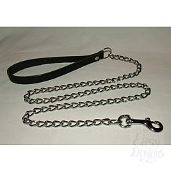 Поводок на кожаной ручке (длина цепи 800мм) P04 Поводок на кожаной ручке (длина цепи 800мм) P04