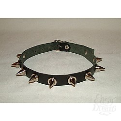Ошейник узкий с шипами 1,5 см без подкладки P221b Ошейник узкий с шипами 1,5 см без подкладки P221b