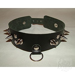 Ошейник узкий с шипами без подкладки P295b Ошейник узкий с шипами без подкладки P295b