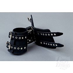 Чёрные кожаные фиксирующие манжеты Чёрные кожаные фиксирующие манжеты