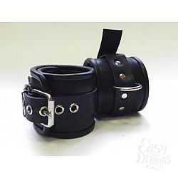 Чёрные не подшитые наножники с пряжкой и сварным кольцом Чёрные не подшитые наножники с пряжкой и сварным кольцом