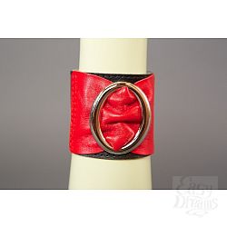 Красно-чёрный кожаный браслет с овальной пряжкой Красно-чёрный кожаный браслет с овальной пряжкой